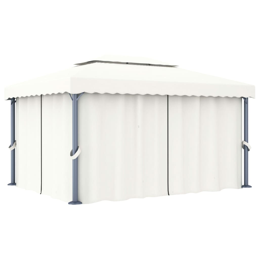 Pavėsinė su LED COBALT, kreminė, 4x3m