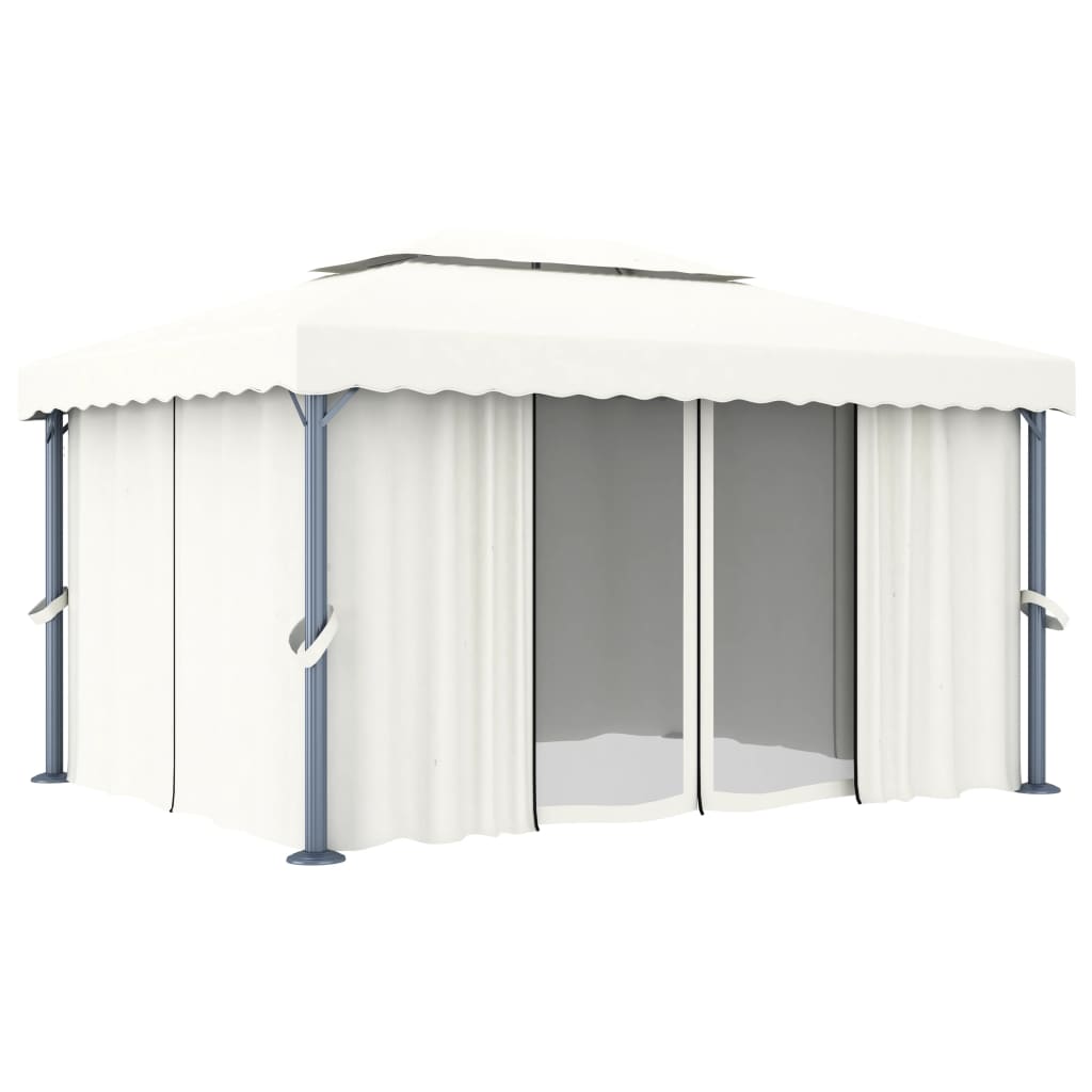 Pavėsinė su LED COBALT, kreminė, 4x3m