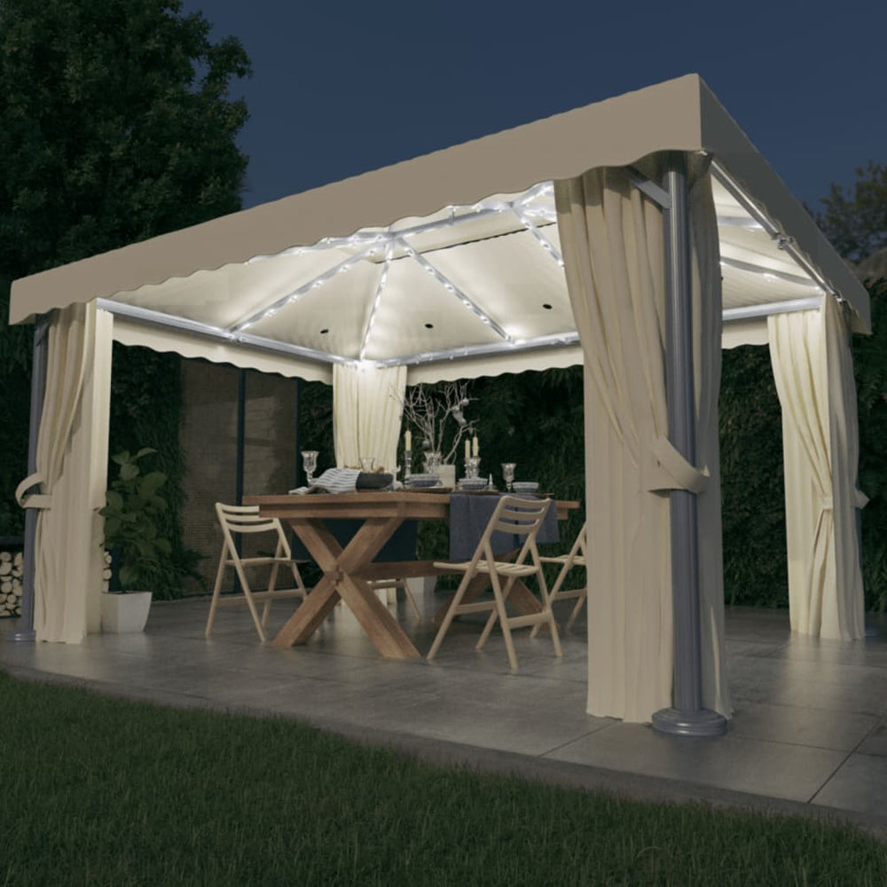 Gazebo with LED COBALT, cream, 4x3m
