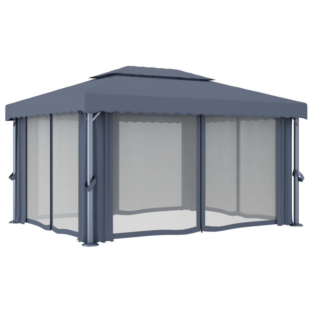 Pavėsinė su LED COBALT, antracito, 4x3m