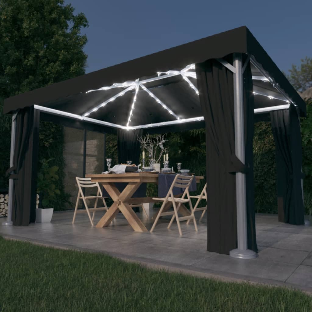 Pavėsinė su LED COBALT, antracito, 4x3m