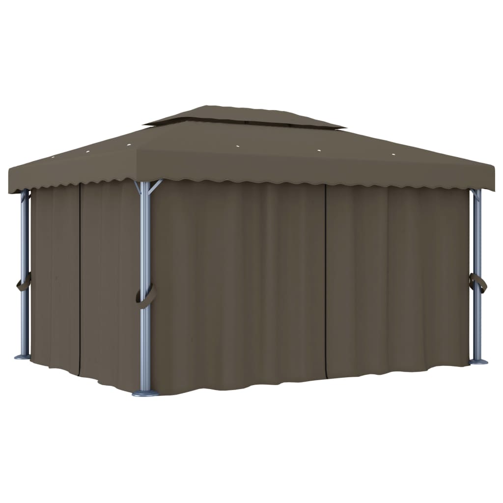 Lapene ar LED COBALT, pelēkbrūna, 4x3m