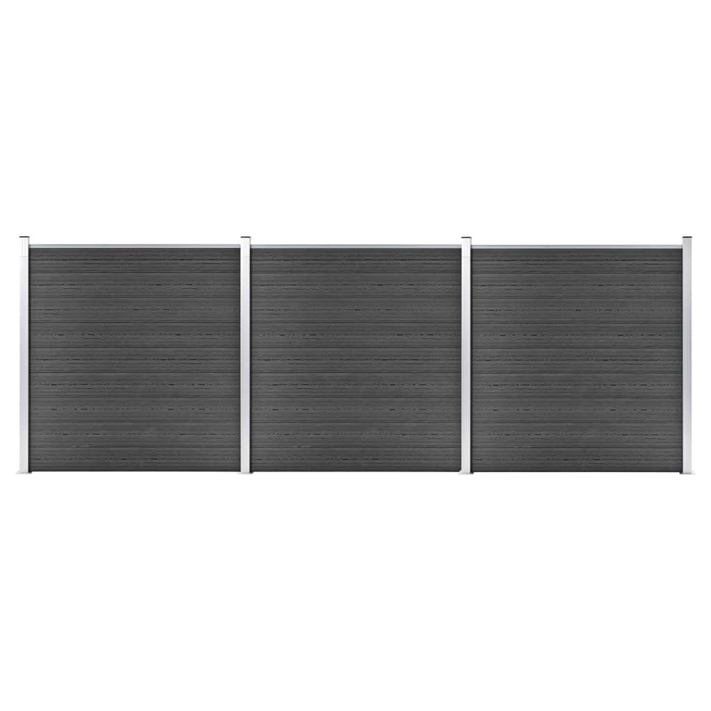 Tvoros segmentų rinkinys, juodos spalvos, 526x186cm, WPC