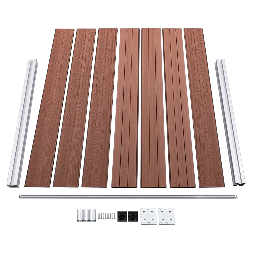 Fence panel set, brown, 526x146cm, WPC