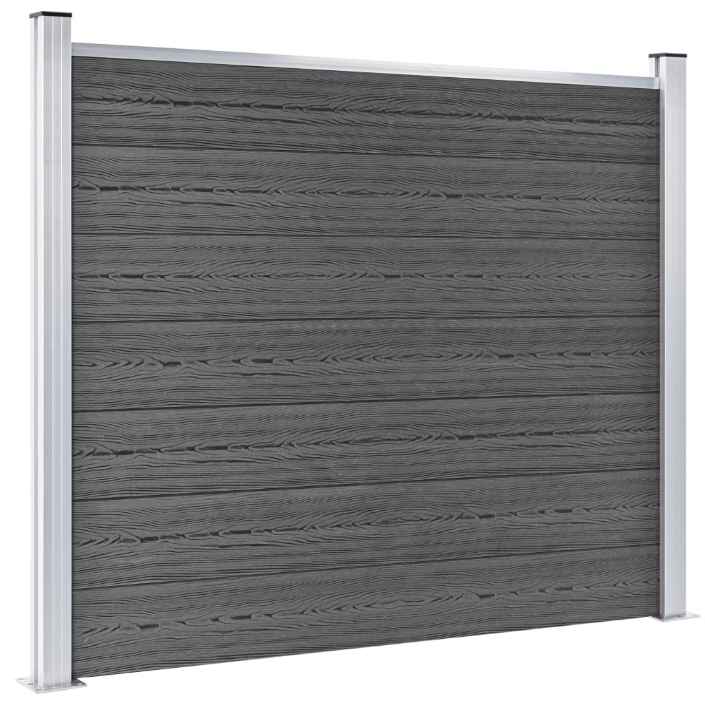 Tvoros segmentų rinkinys, juodas, 526x146cm, WPC