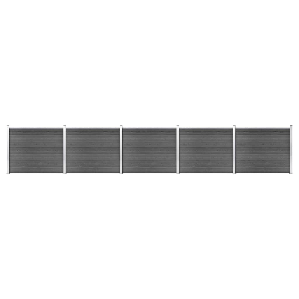 Tvoros segmentų rinkinys, juodas, 872x146cm, WPC