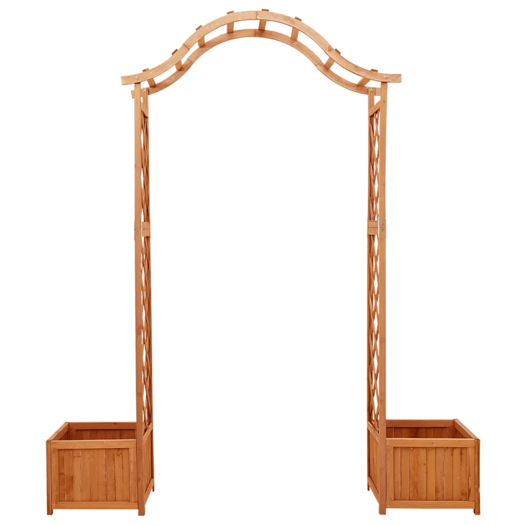 Garden gazebo with planter, solid spruce wood