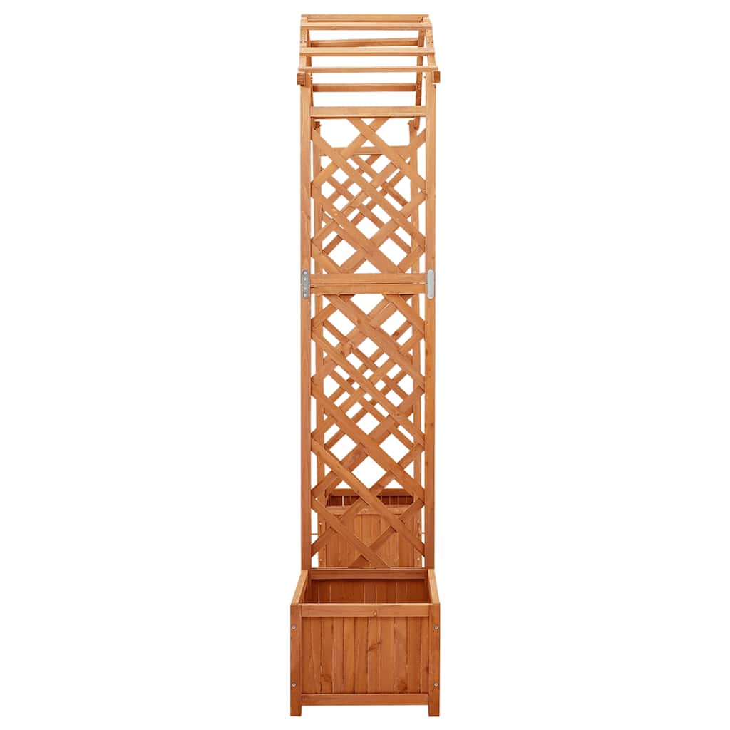 Garden gazebo with planter, solid spruce wood