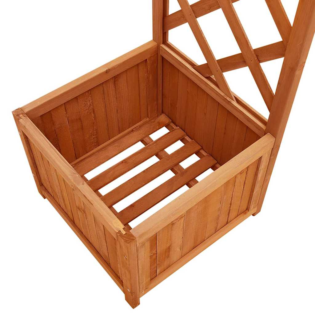 Garden gazebo with planter, solid spruce wood