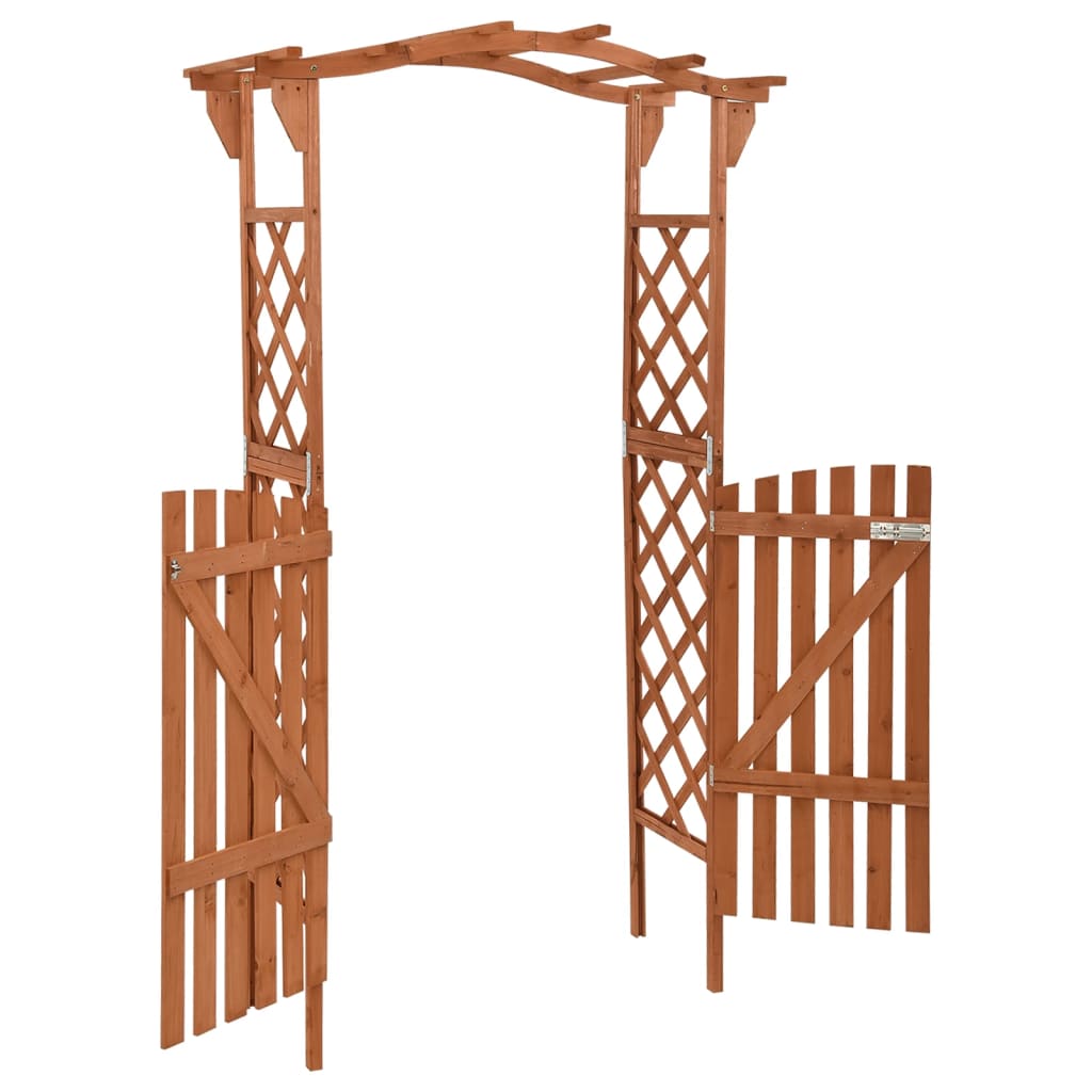 Pergola with gate, 116x40x204cm, solid spruce wood
