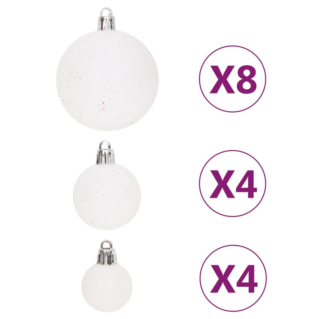 Christmas Bauble Set, 64 pcs, Red and White