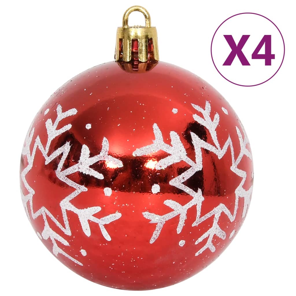 Christmas Bauble Set, 64 pcs, Red and White
