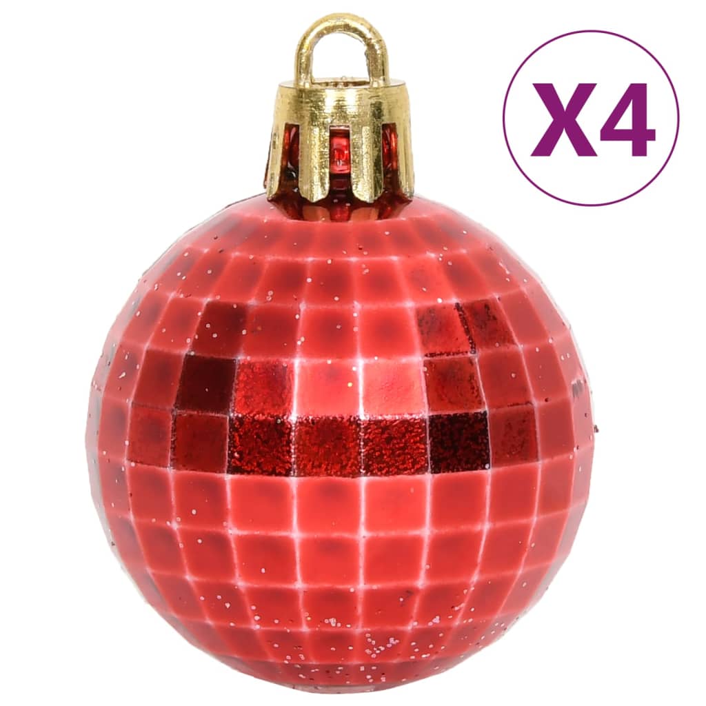 Christmas Bauble Set, 64 pcs, Red and White