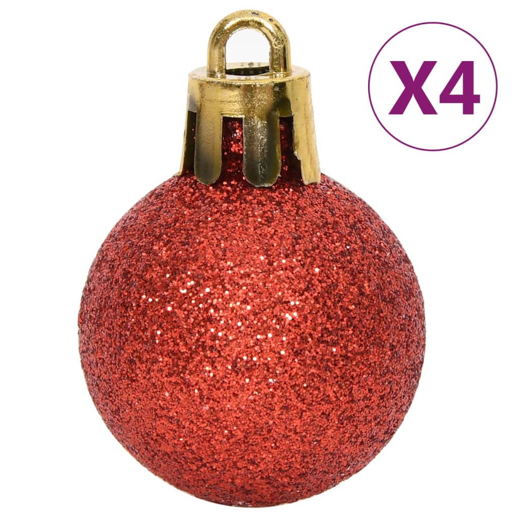 Christmas Bauble Set, 64 pcs, Red and White