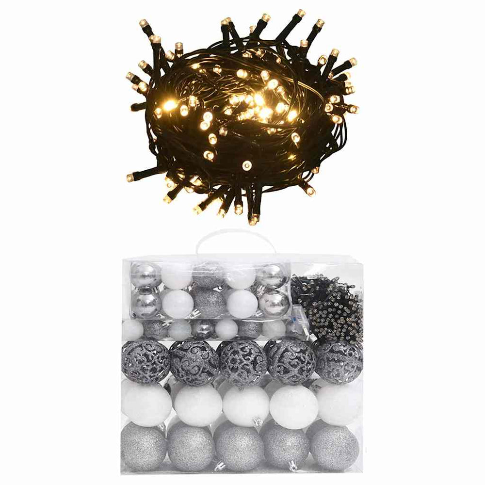 Christmas Tree Decorations Set with Topper and 300 LED Lights, 120 Pieces