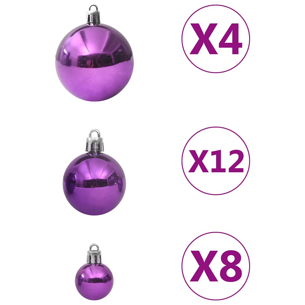 Eglutės žaisliukų rinkinys, 100vnt., violetinės spalvos