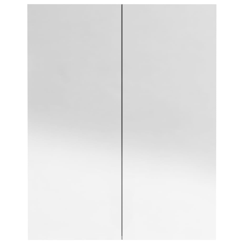 Mirror bathroom cabinet, black, 60x15x75cm, MDF, glossy