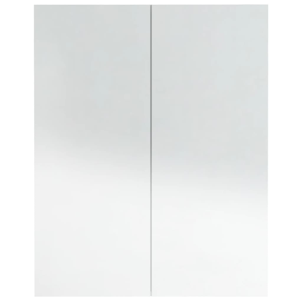 Mirror bathroom cabinet, white, 60x15x75cm, MDF, glossy