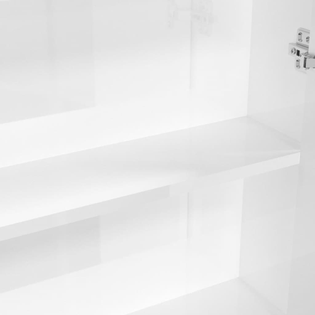 Mirror bathroom cabinet, white, 60x15x75cm, MDF, glossy