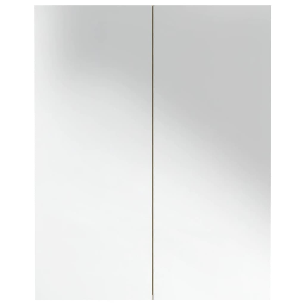 Veidrodinė vonios spintelė, balta ir ąžuolo, 60x15x75cm, MDF