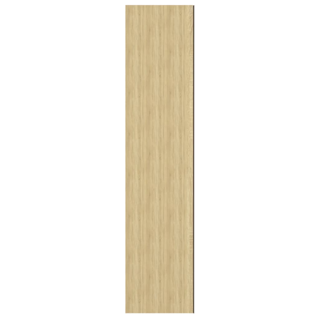Veidrodinė vonios spintelė, balta ir ąžuolo, 60x15x75cm, MDF