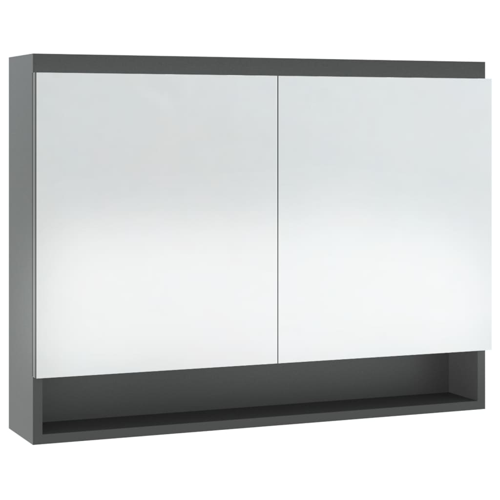 Pelēks spoguļskapītis vannas istabai, 80x15x60 cm, MDF