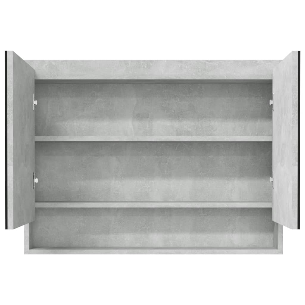 Veidrodinė vonios spintelė, betono pilka, 80x15x60cm, MDF