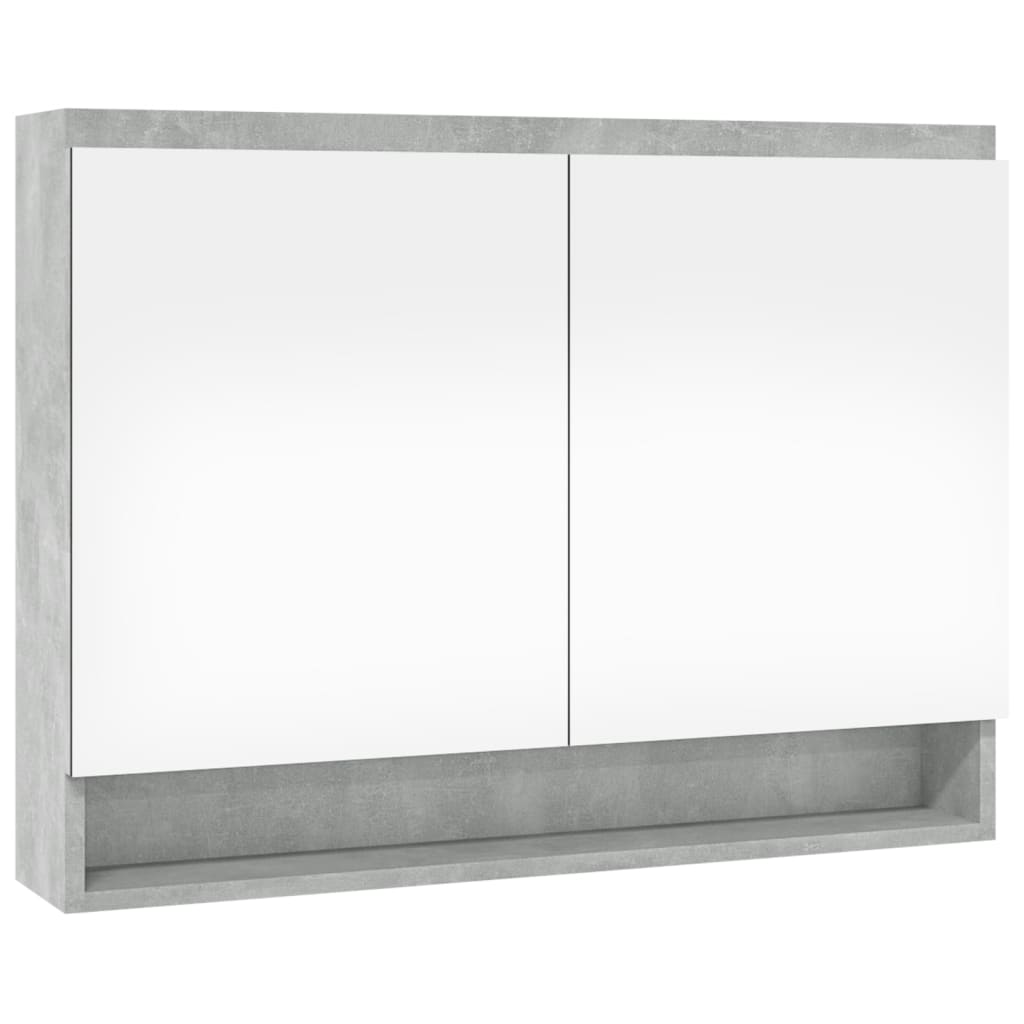 Veidrodinė vonios spintelė, betono pilka, 80x15x60cm, MDF