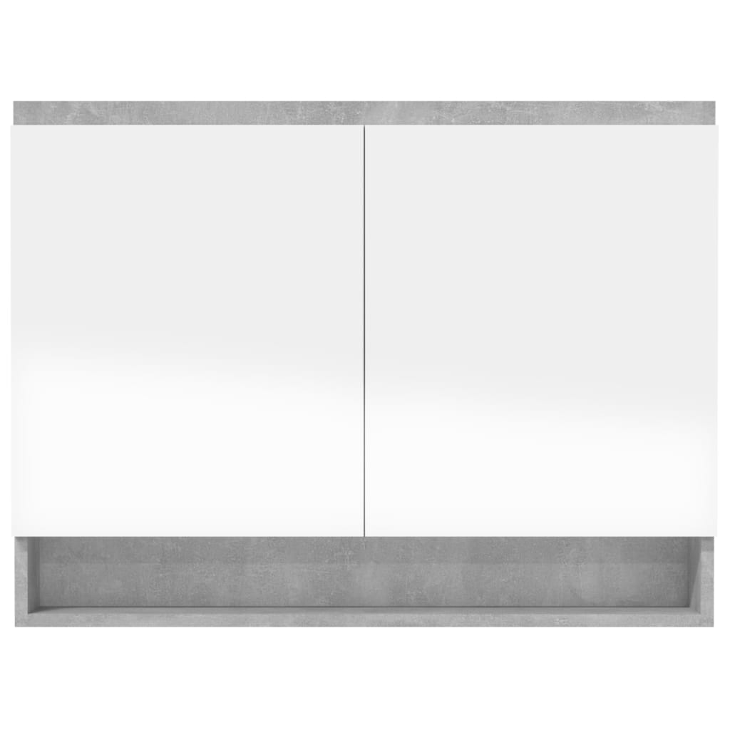 Veidrodinė vonios spintelė, betono pilka, 80x15x60cm, MDF