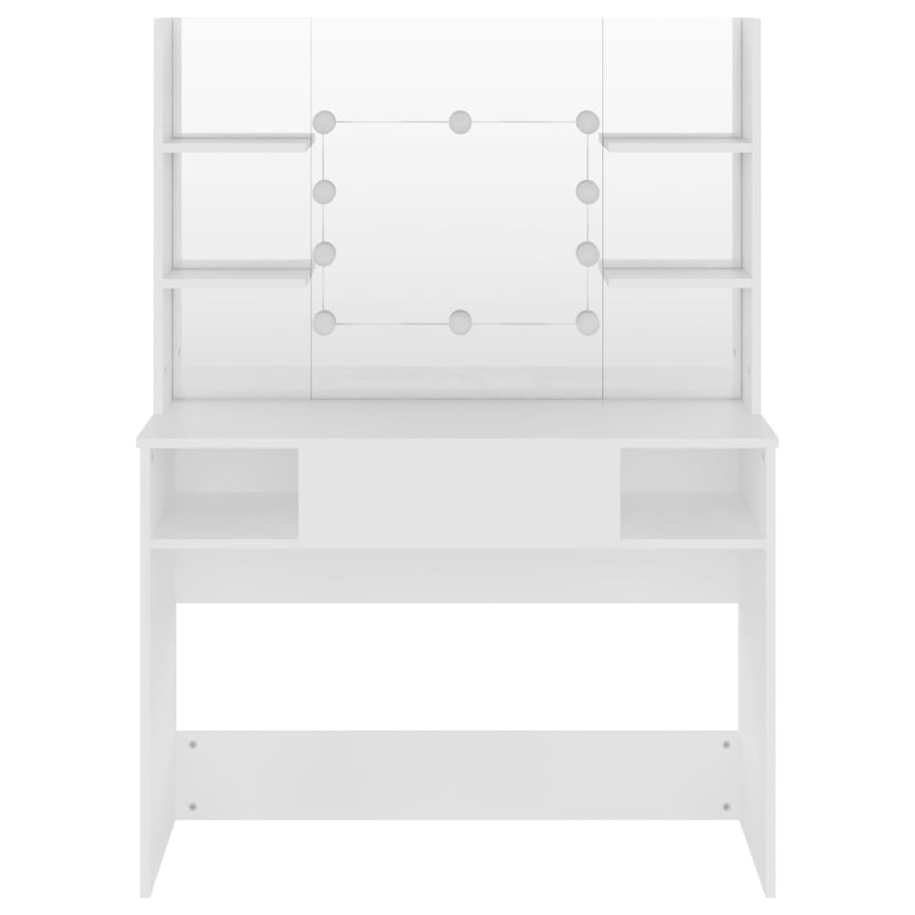 Kosmetinis staliukas su LED, baltas, 100x40x135cm, MDF