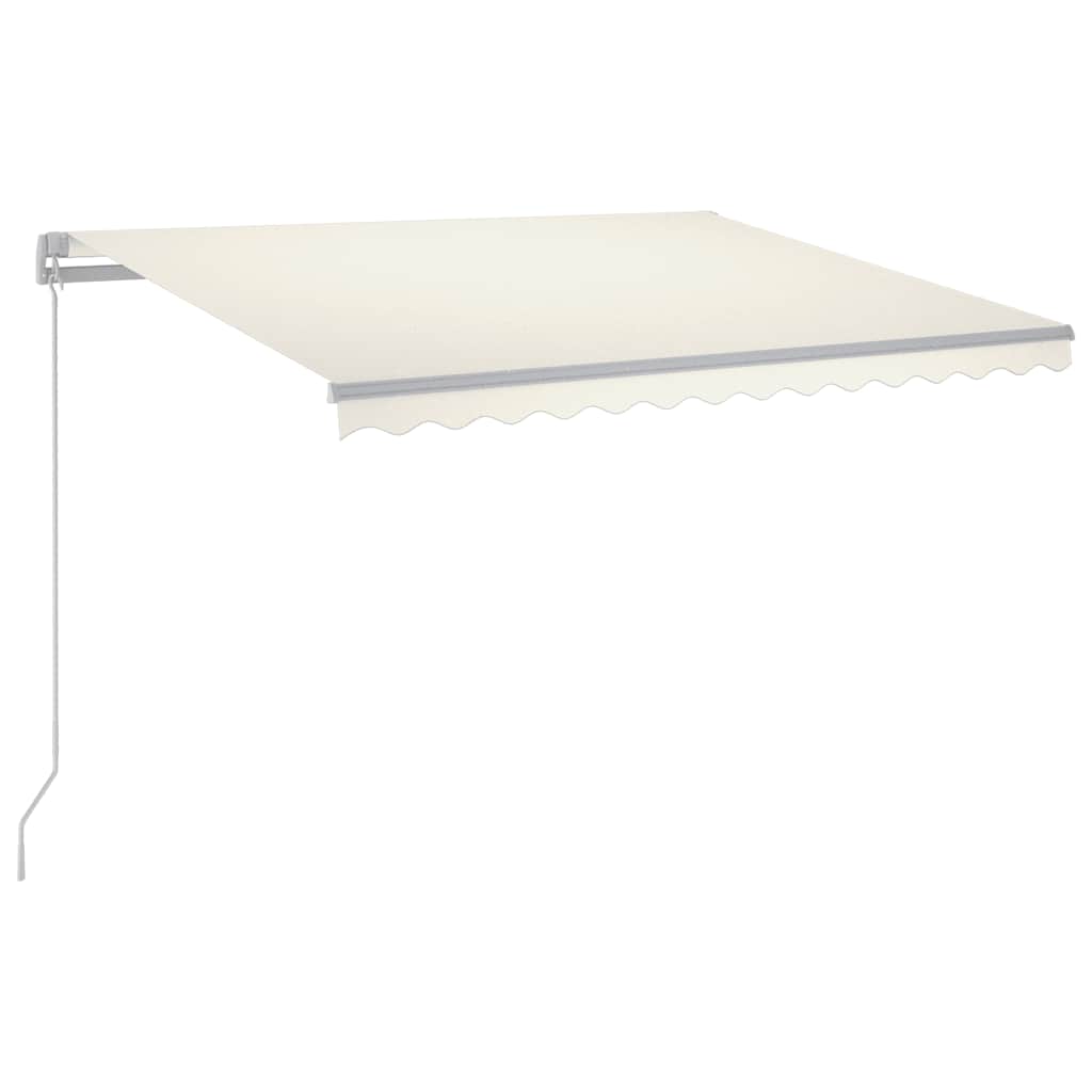 Rankiniu būdu ištraukiama markizė su LED, kreminė, 300x250cm