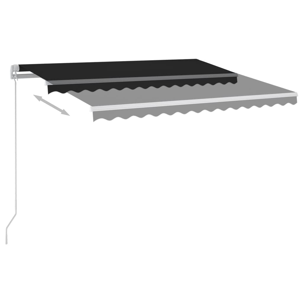 Manuāli izvelkams marķīzs ar LED apgaismojumu, antracīts, 300x250cm