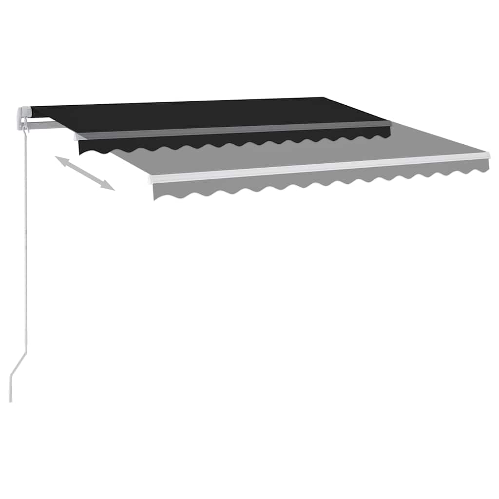 Manuāli izvelkams marķīzs ar LED apgaismojumu, antracīts, 300x250cm