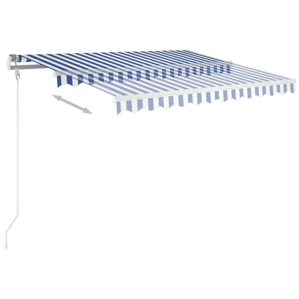 Automatinė ištraukiama markizė, mėlyna ir balta, 300x250cm
