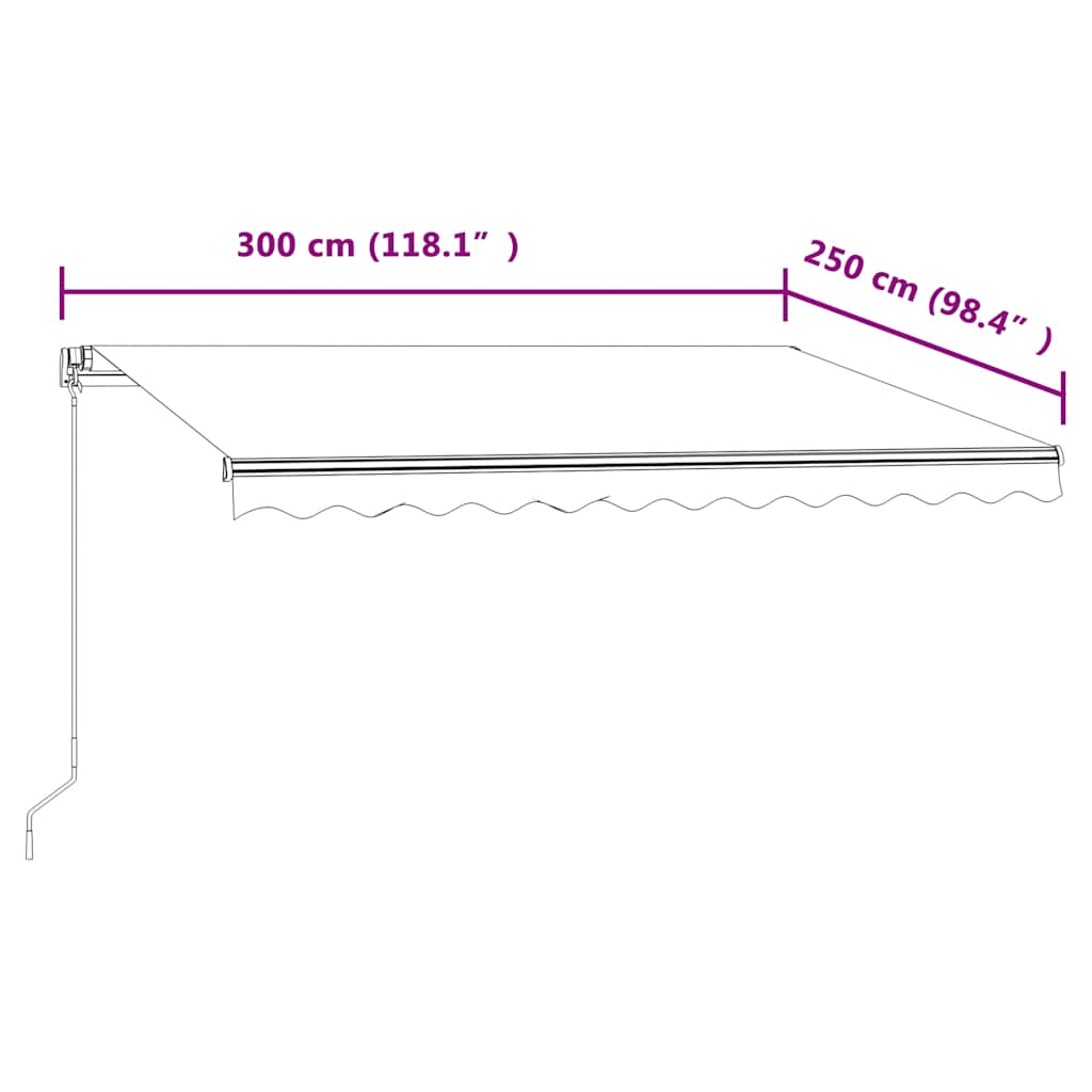 Automatinė ištraukiama markizė, kreminės spalvos, 300x250cm