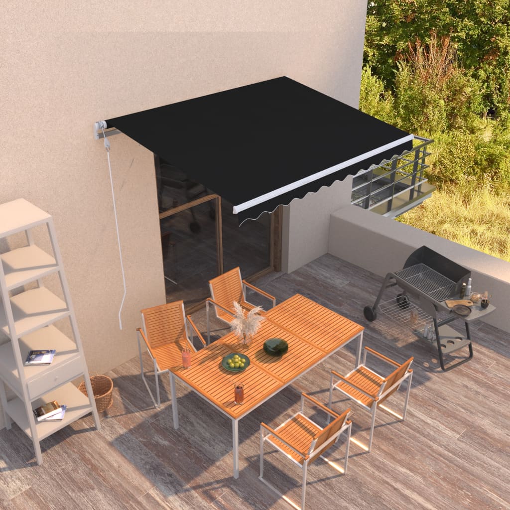 Automatic retractable awning, anthracite, 300x250cm
