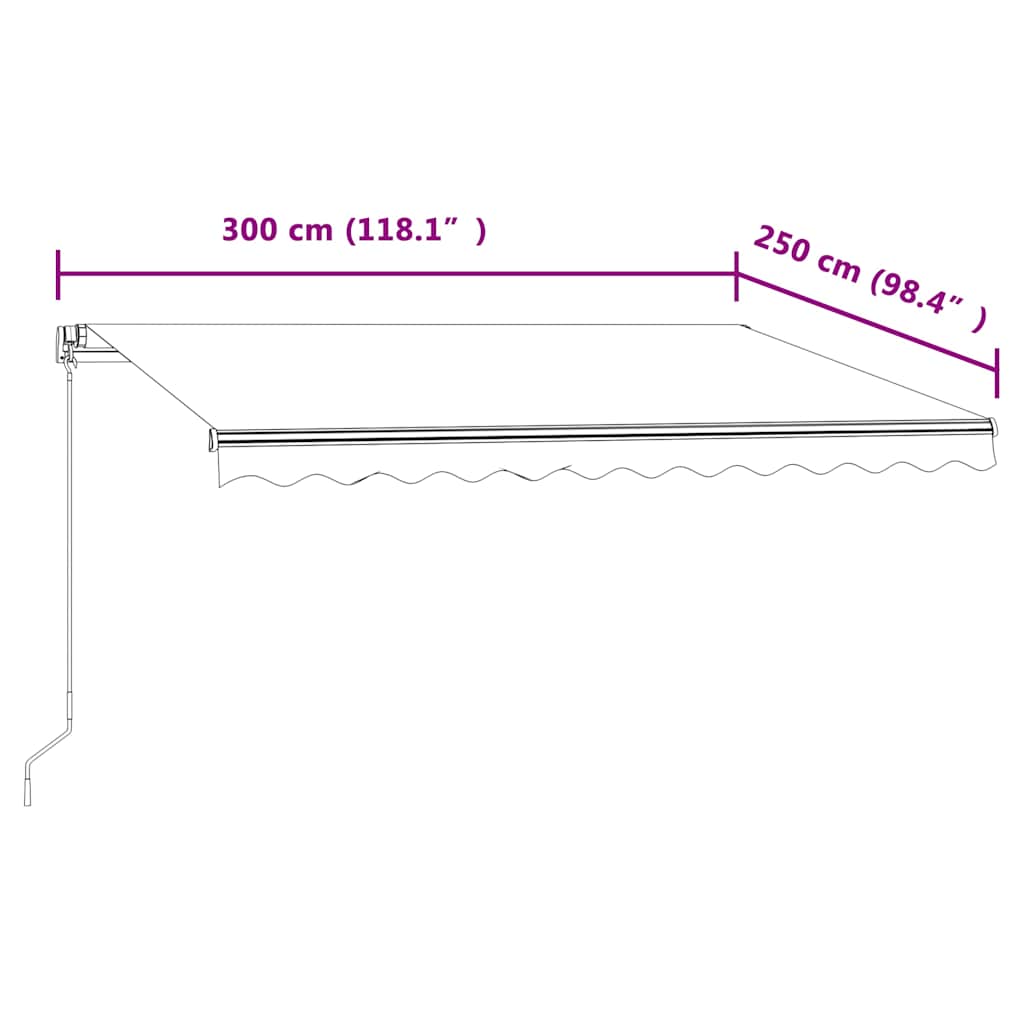 Automatinė ištraukiama markizė, oranžinė ir ruda, 300x250cm