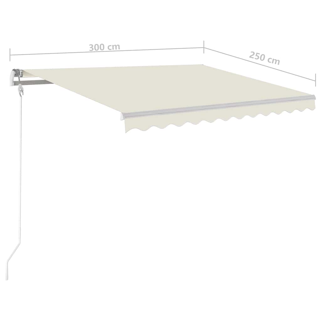 Automatinė markizė su LED/vėjo jutikliu, kreminė, 300x250cm