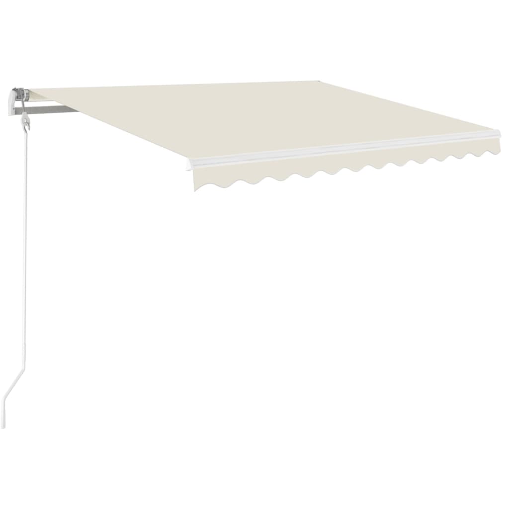 Manuāli izvelkama markīze ar LED, krēmkrāsā, 350x250 cm