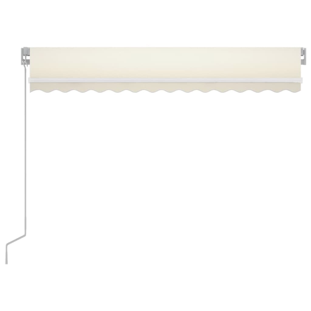 Rankiniu būdu ištraukiama markizė su LED, kreminė, 350x250cm