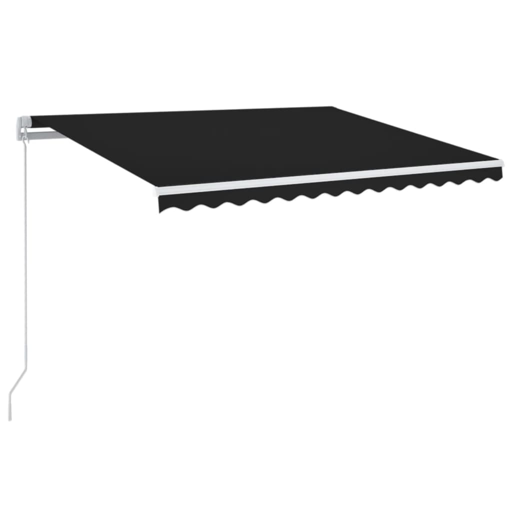 Rankiniu būdu ištraukiama markizė su LED, antracito, 350x250cm