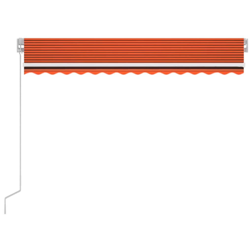 Manual retractable awning, orange and brown, 350x250cm