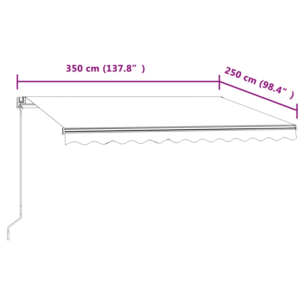 Automatinė ištraukiama markizė, kreminės spalvos, 350x250cm