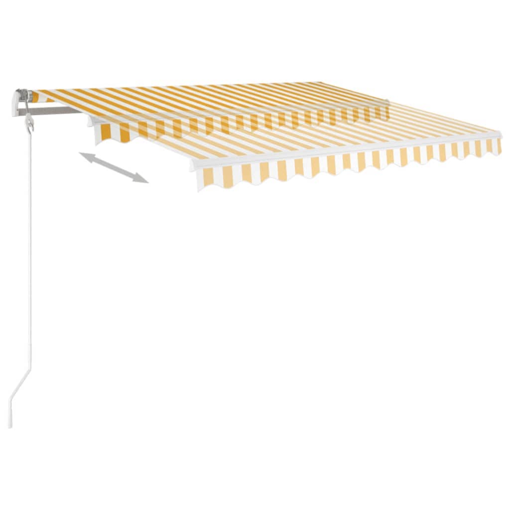Automatinė ištraukiama markizė, geltona/balta, 350x250cm