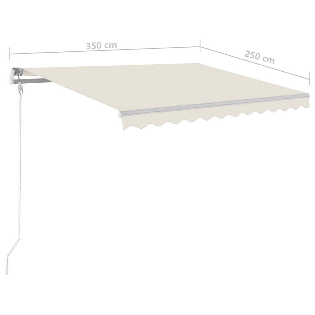 Automatinė markizė su LED/vėjo jutikliu, kreminė, 350x250cm