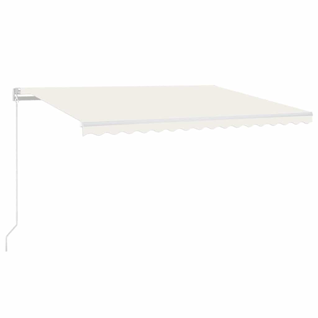 Rankiniu būdu ištraukiama markizė su LED, kreminė, 400x300cm