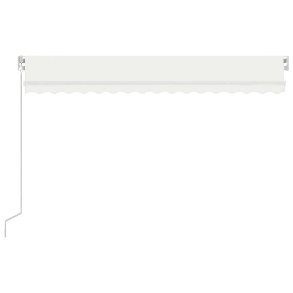 Rankiniu būdu ištraukiama markizė su LED, kreminė, 400x300cm