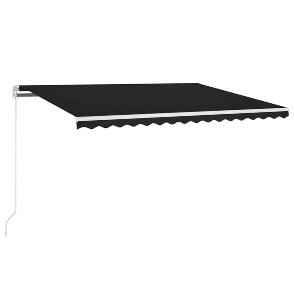 Rankiniu būdu ištraukiama markizė su LED, antracito, 450x300cm