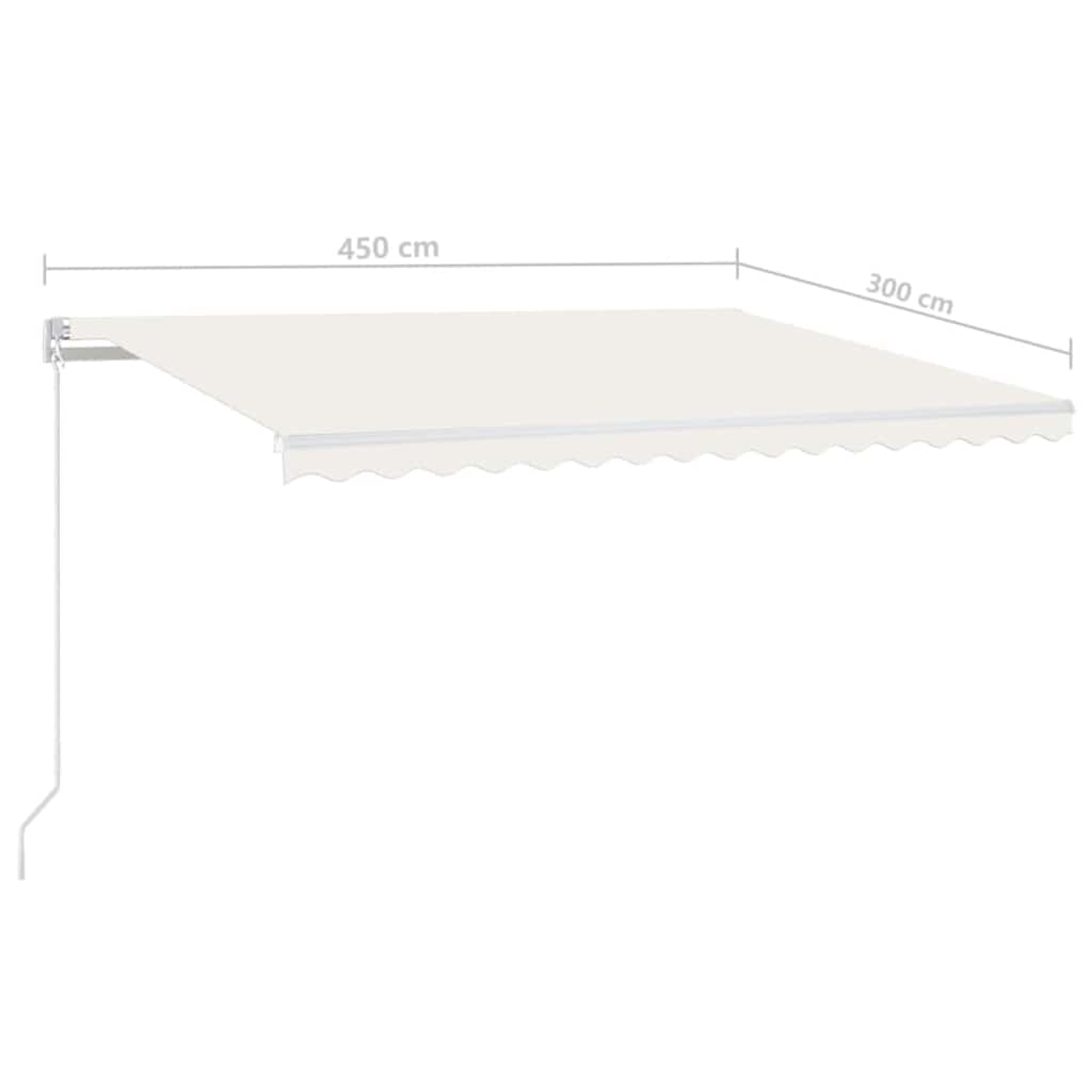 Automatinė markizė su LED/vėjo jutikliu, kreminė, 450x300cm