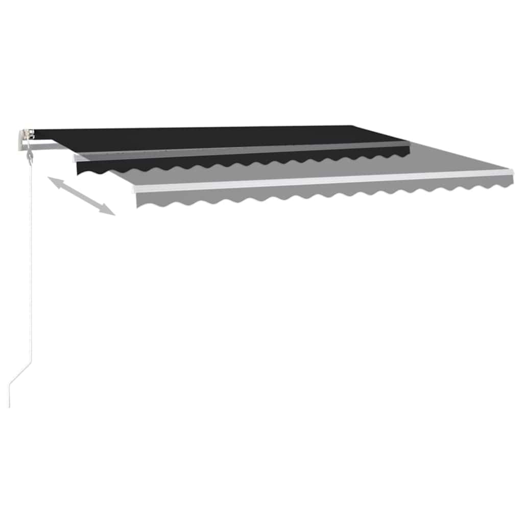Automātiskā markīze ar LED/vēja sensoru, antracīta, 450x300cm